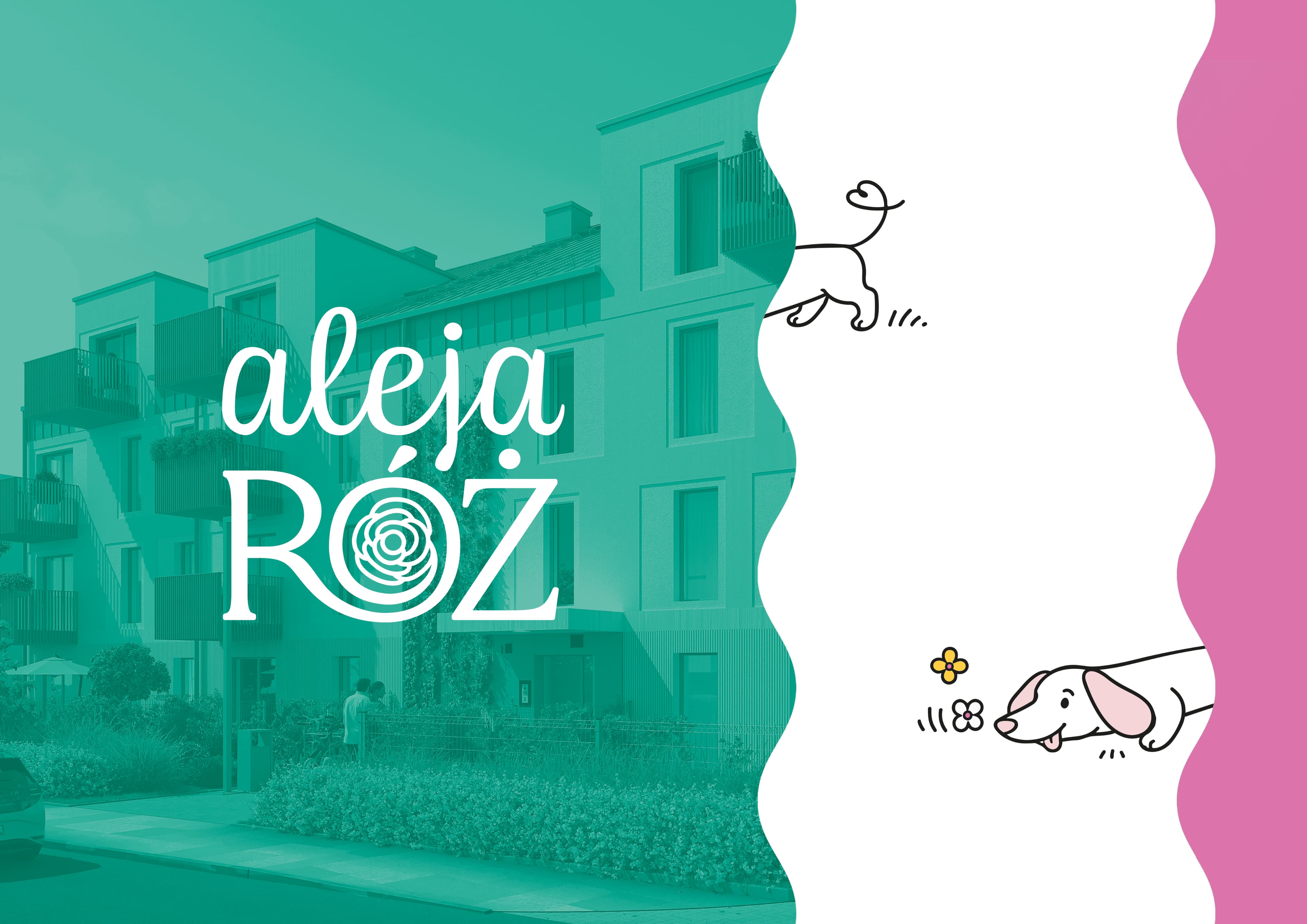 Wizualizacja zielonego dziedzińca osiedla Aleja Róż